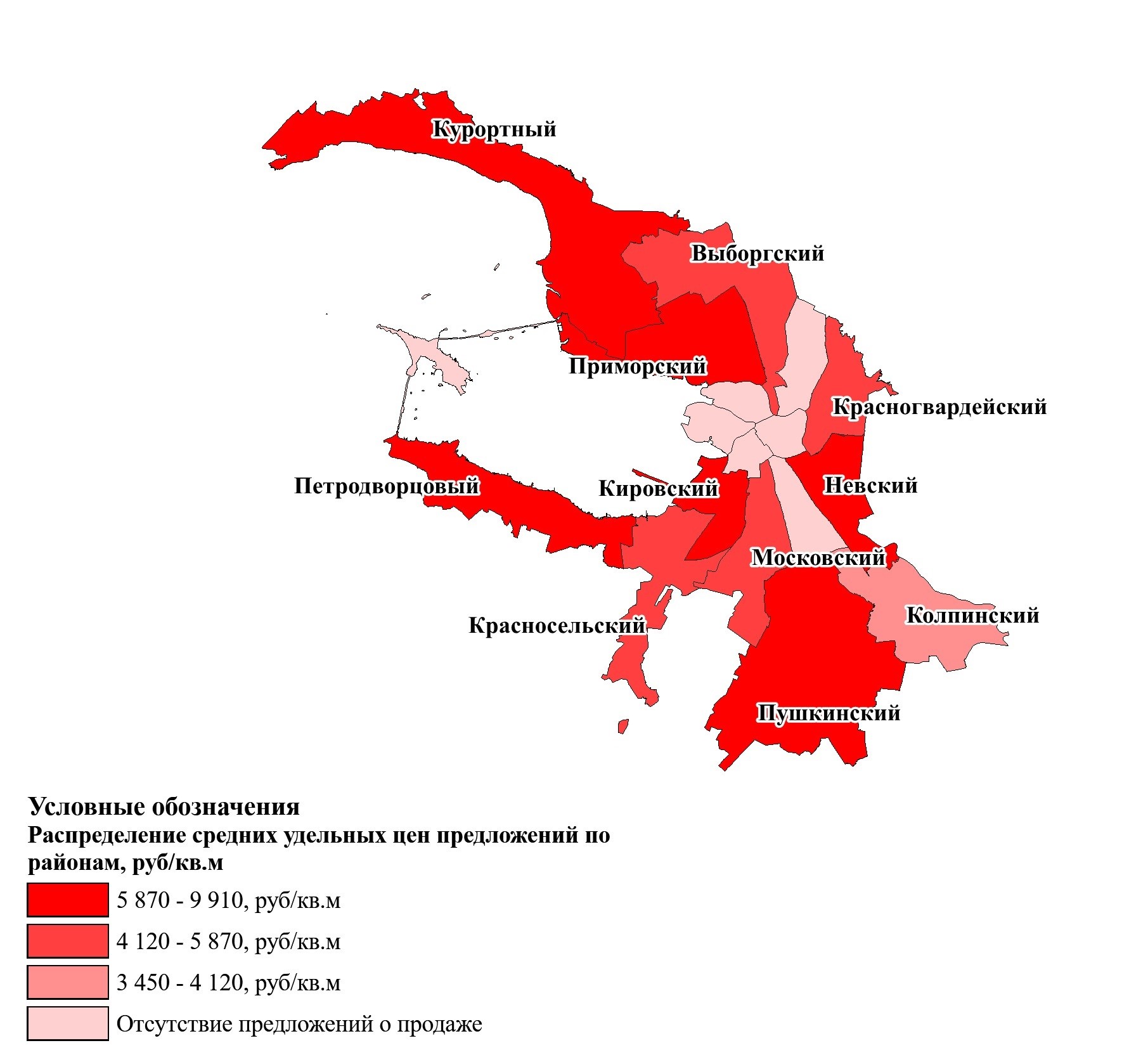 Карта оценочного зонирования сегмента «Садоводство и огородничество, малоэтажная жилая застройка» Санкт- Петербурга