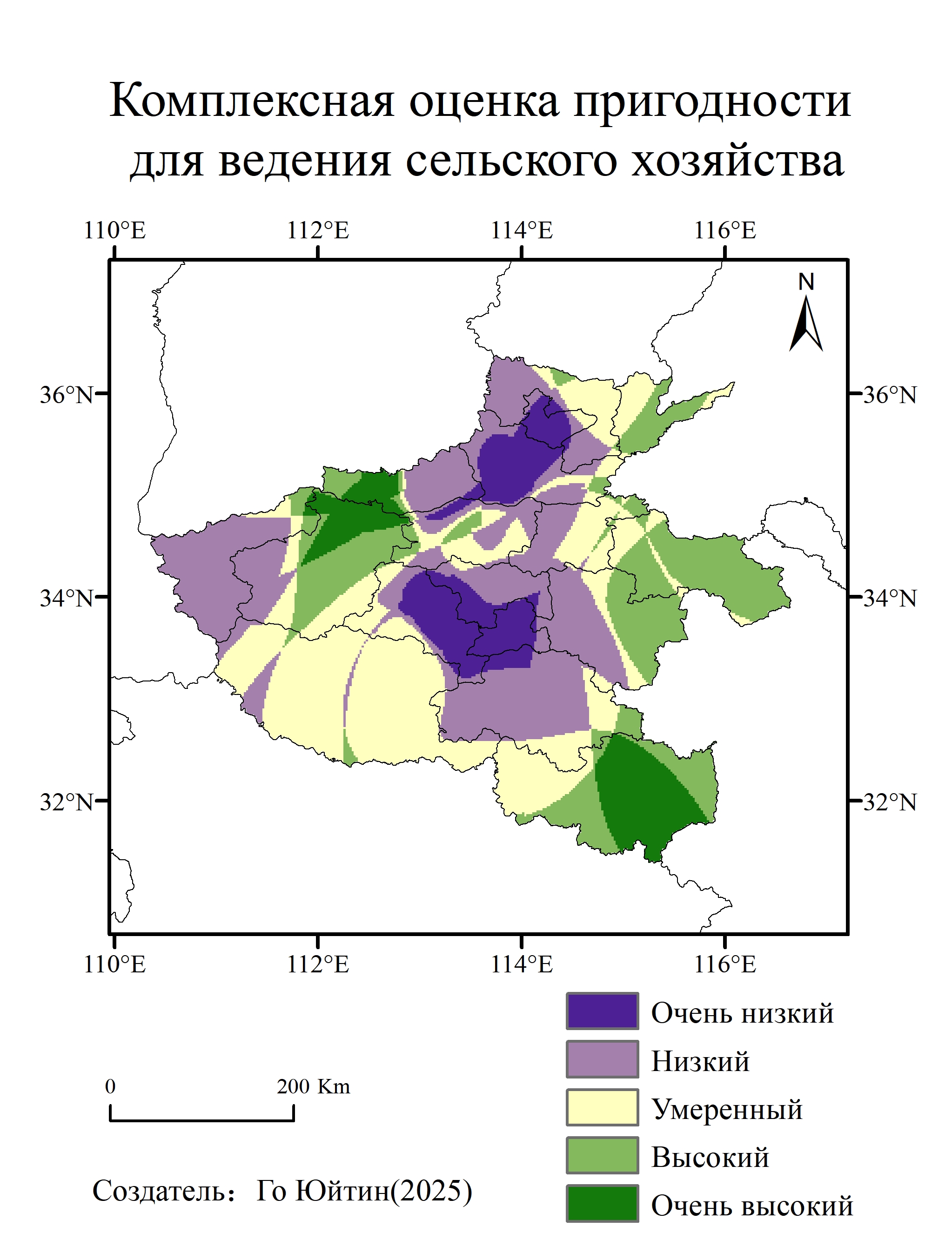 Комплексная оценка пригодности метеорологических условий для сельскохозяйственного производства в провинции Хэнань